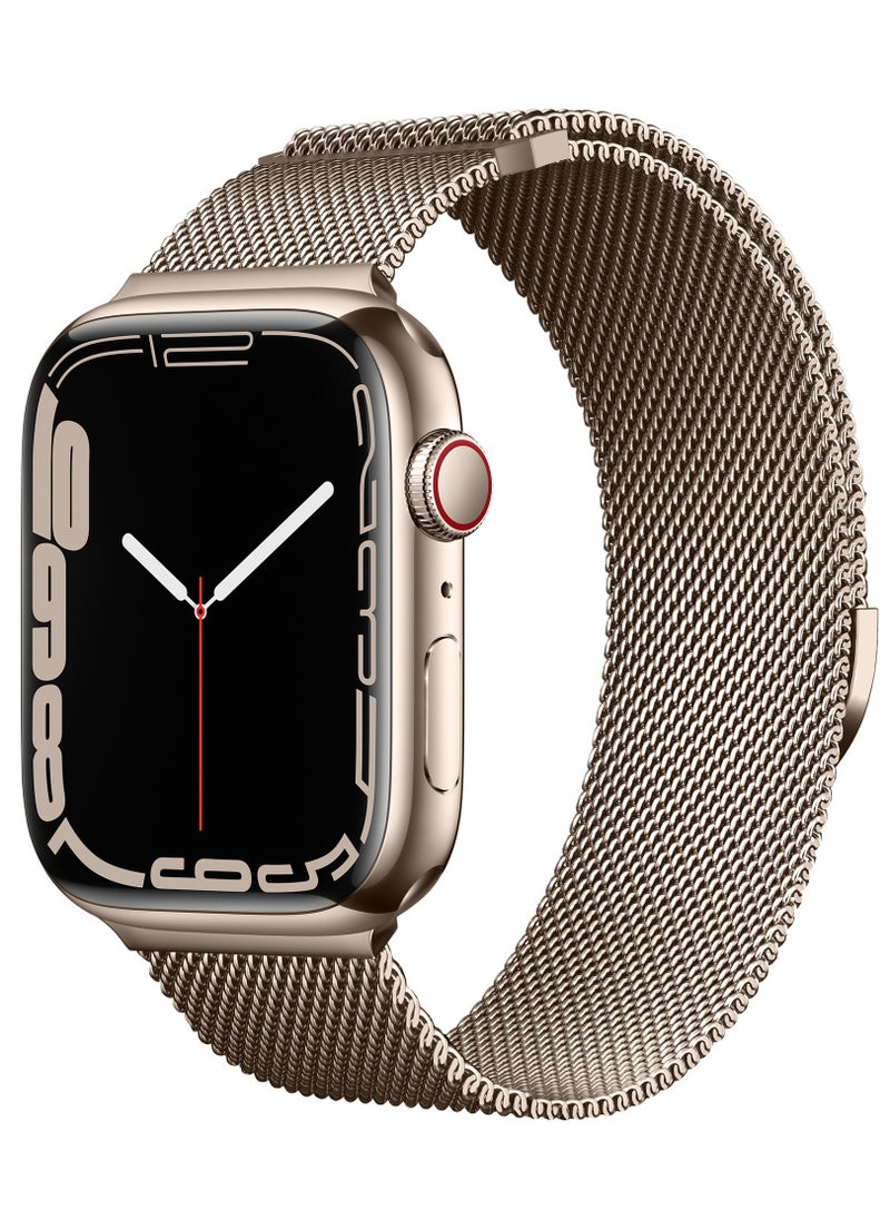 Generic - Stainless Steel  Loop Apple Watch Band 38mm/40mm/41mm, iWatch Magnetic Clasp Strap Replacement Band, Apple Watch Wrist Strap for iwatch Series Ultra SE Series 9/8/7/6/5/4/3/2/1(Retro gold) - Image 1