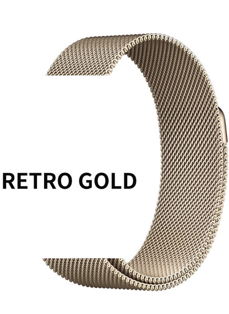 Generic - Stainless Steel  Loop Apple Watch Band 38mm/40mm/41mm, iWatch Magnetic Clasp Strap Replacement Band, Apple Watch Wrist Strap for iwatch Series Ultra SE Series 9/8/7/6/5/4/3/2/1(Retro gold) - Image 1