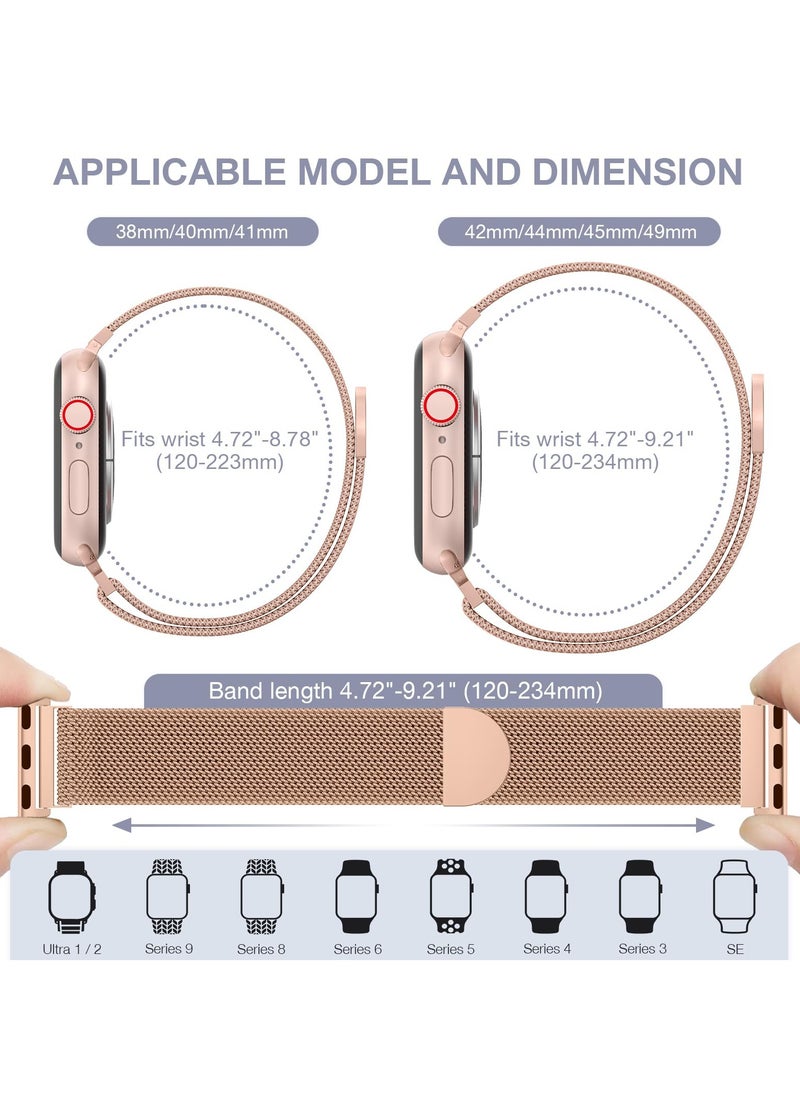 Generic - Stainless Steel  Loop Apple Watch Band 38mm/40mm/41mm, iWatch Magnetic Clasp Strap Replacement Band, Apple Watch Wrist Strap for iwatch Series Ultra SE Series 9/8/7/6/5/4/3/2/1(Retro gold) - Image 1