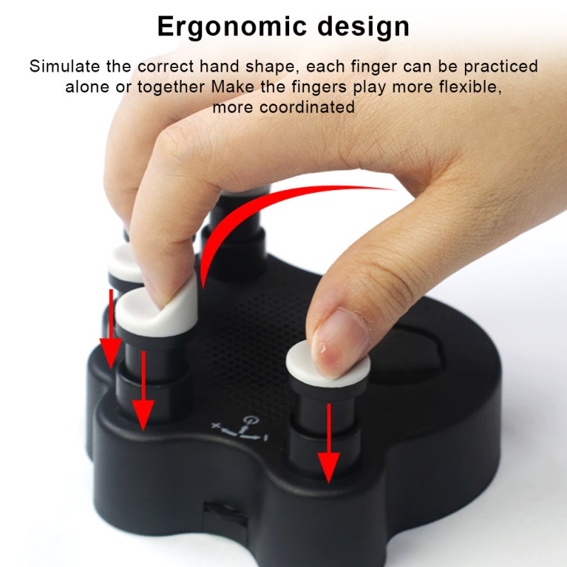 Piano Hand Strengthener Black Built-in Piano Sound Source Hand Exerciser - Integrated Speaker Hand Strength Trainer for Piano Players - Image 4