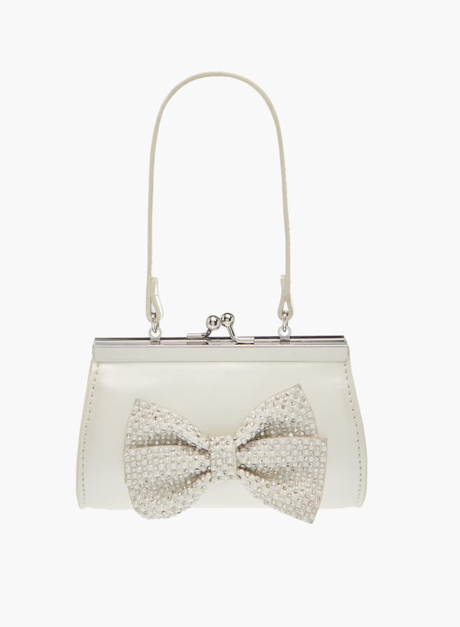 سيليست حقيبة يد للبنات مزينة بفيونكة مع مقبض وحزام وإغلاق بمشبك - Image 1