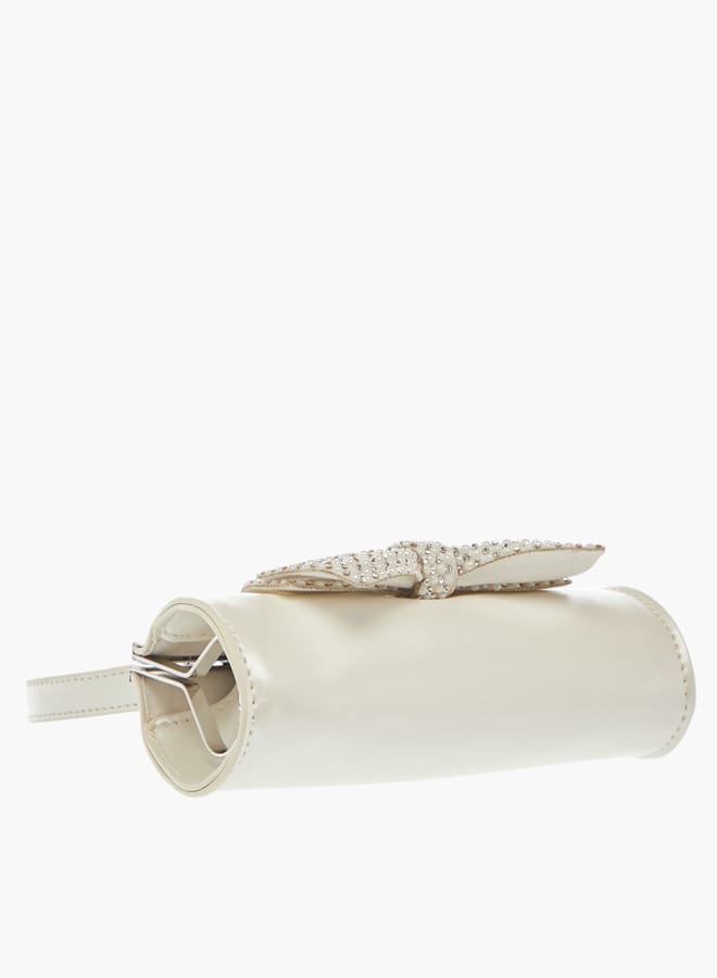 سيليست حقيبة يد للبنات مزينة بفيونكة مع مقبض وحزام وإغلاق بمشبك - Image 4