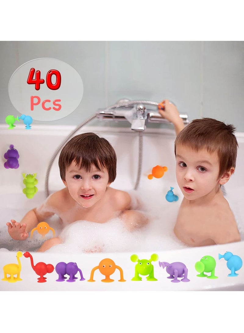 ميكسد لعبة مصاصة ، 40 قطعة من لعب الأطفال حمام ، 3 4 5 6 7 سنوات من العمر الفتيان والفتيات لعبة الضغط الإفراج عن السفر - Image 3