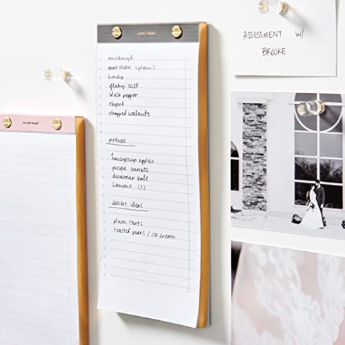 russell+hazel Riveted Paper List Pad, Office Supplies, Charcoal with Gold Accents, 4" x 9”, 80 Sheets - Image 5