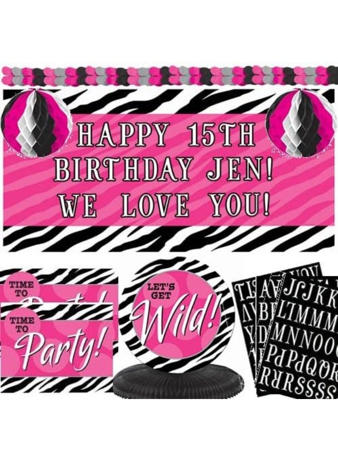 Amscan Zebra Party Personalize It! Decorating Kit