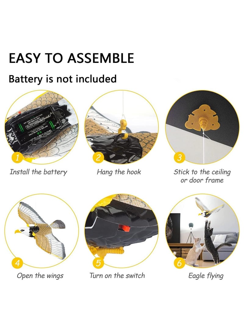 لعبة القط الطائر، لعبة تفاعلية للقطط على شكل نسر مقلد معلقة على الباب، لعبة كهربائية معلقة على شكل طائر طائر للقطط للعب في الأماكن المغلقة ومطاردة الرياضة وتخفيف الملل - Image 4