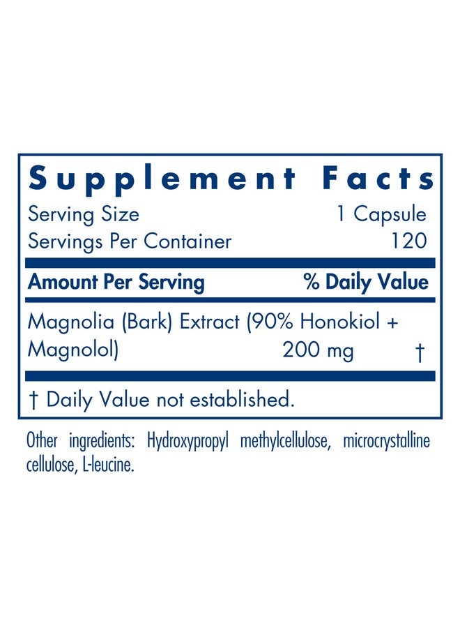 Allergy Research Group Magnolia Extract Stress Sleep Support Cortisol Balance 120 Vegetarian Capsules - Image 3