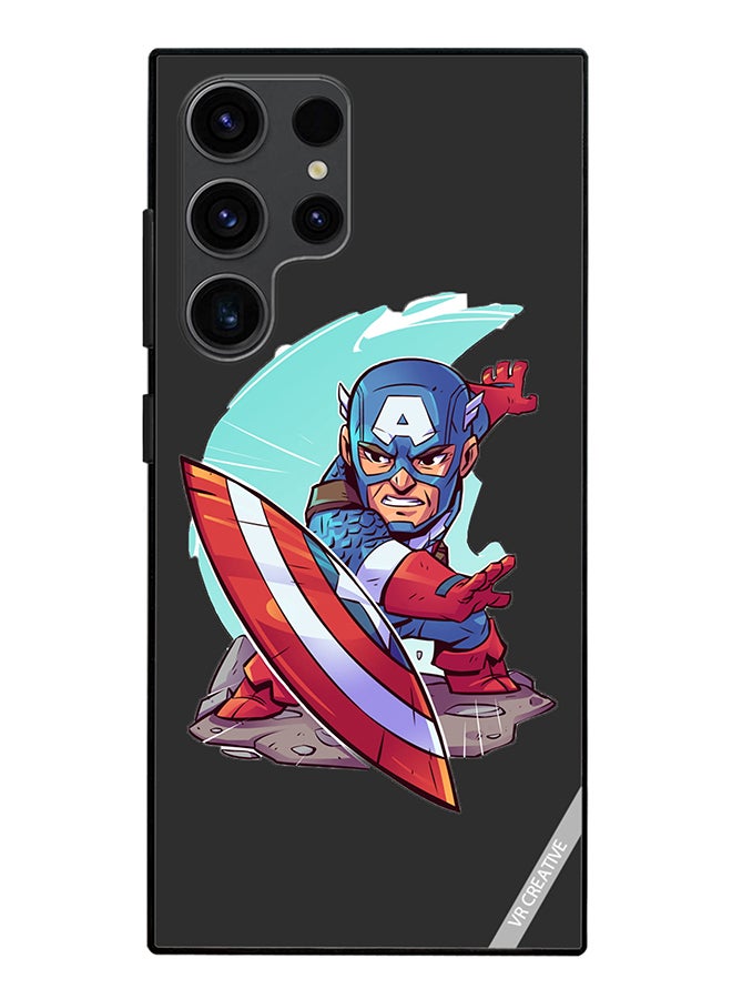 VR CREATIVE Protective Case Cover For Samsung Galaxy S24 Ultra Superhero Captain America Design Multicolour - Image 1