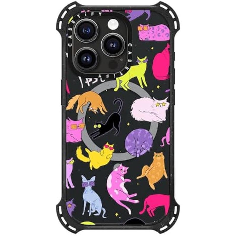 Casetify Bounce iPhone 15 Pro Case 【6X Military Grade Drop Tested / 21.3ft Drop Protection/Compatible with Magsafe】 - Cool Cats - Triple Black - Image 4