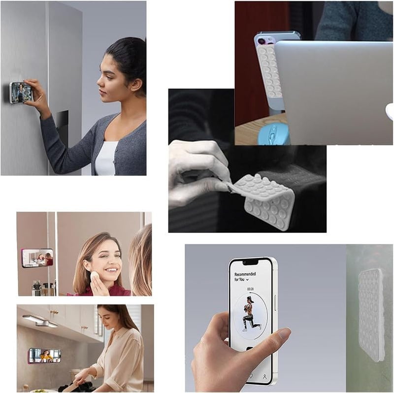 ClickCase Pack of 10 Double-Sided Suction Phone Grip Detachable Mount,28 Strong Suction Cups for All/Any Smart Phone, Hands-Free Phone Holder for Selfies and Videos (Translucent,10 Pack) - Image 2