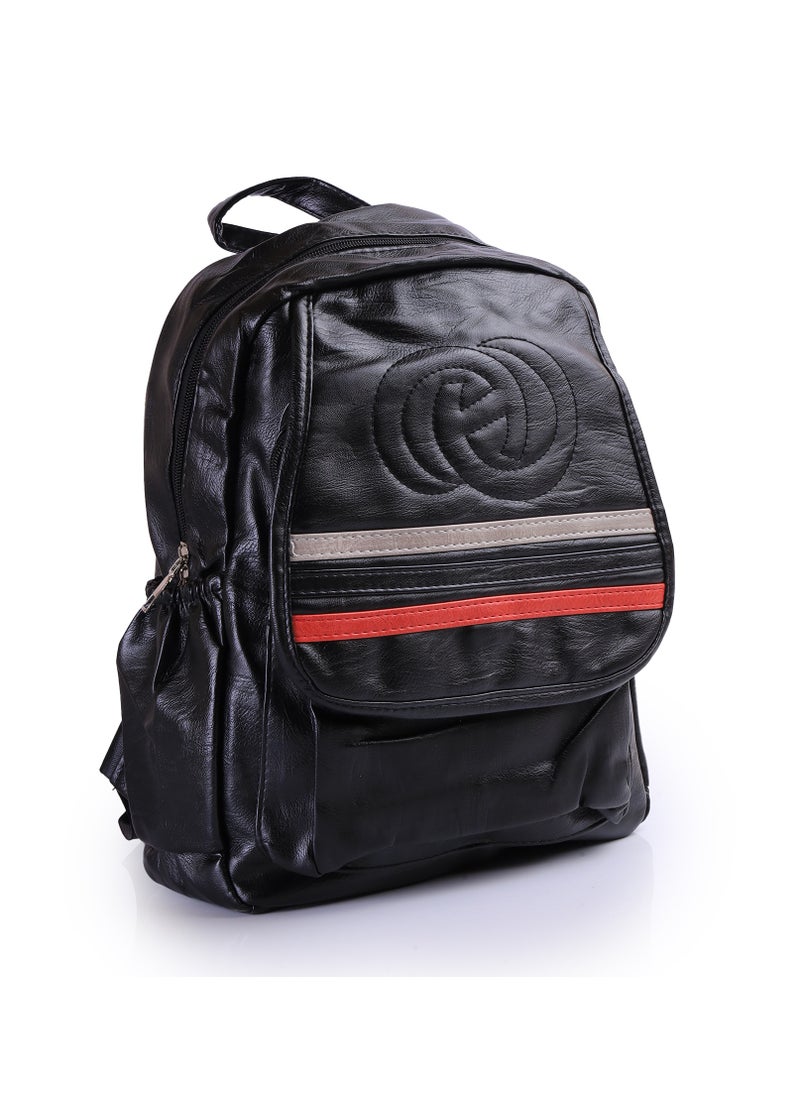 LIFESTYLISH - Leather Bag With Zipper And Pocket - Black SH-13 - Image 1