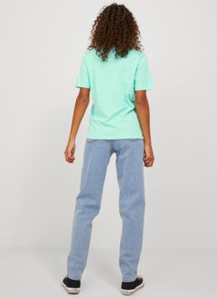 JJXX Crew Neck Blue Women's T-Shirt 12206974  - Image 3