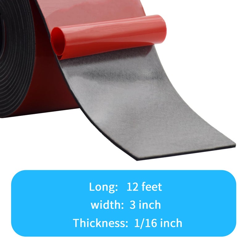 DEVNOL Self-Adhesive Neoprene Rubber Strips 1/16" Thick x 3â€ Wide x 12' Long, Sealing, Cushioning, Weather Stripping, Gaskets, and DIY Projects, Weatherproof - Image 2