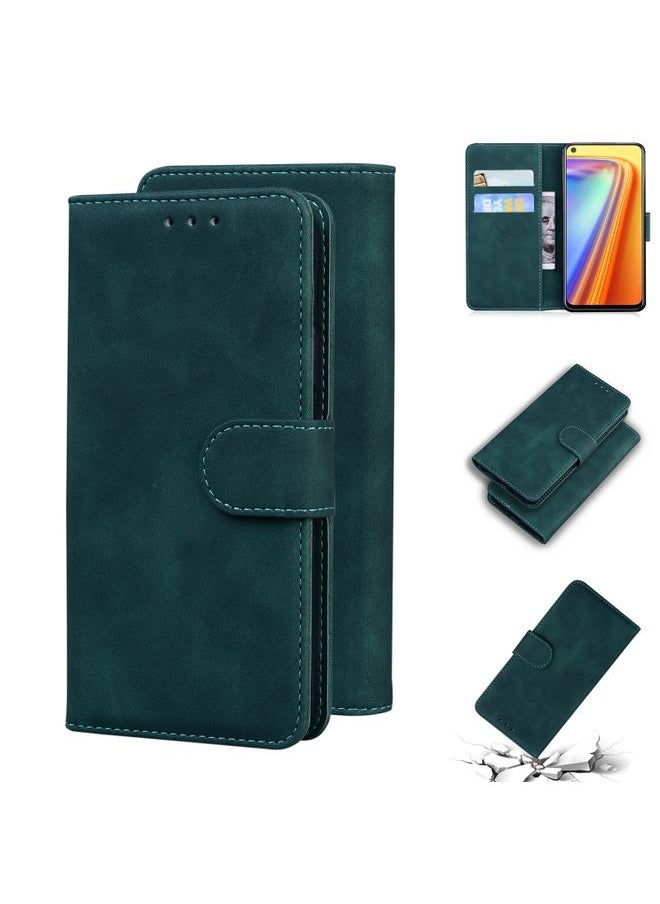 HuHa Case Cover For Realme 7/Realme Narzo 20 Pro Skin Feel Pure Color Flip Leather Phone Case Green 