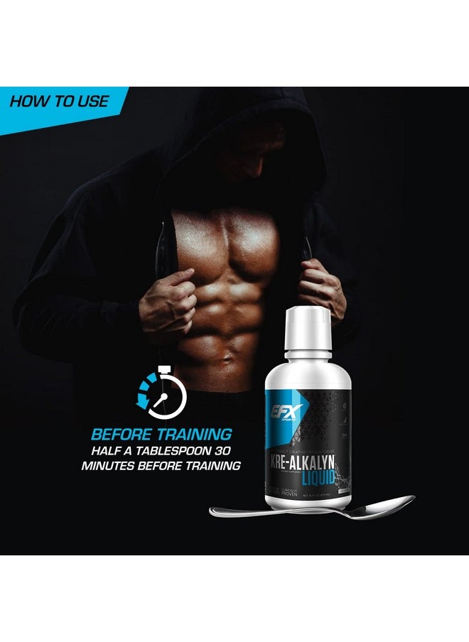 EFX SPORTS - Kre Alkalyn Creatine Liquid Concentrate Ph Correct Creatine Monohydrate Multi Patented Formula Gain Strength Build Muscle & Enhance Performance (63 Servings Unflavored) - Image 1