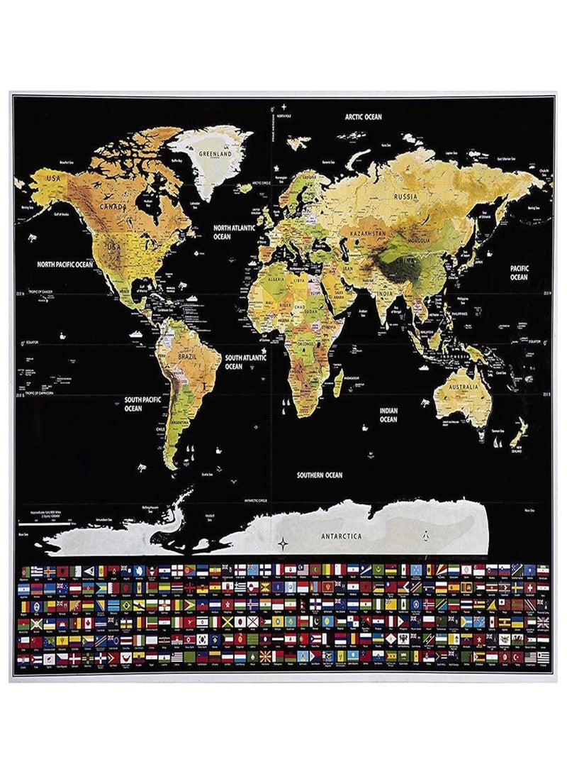 GGOOT World Scratch Off Map W/Gold Foil Layer – Multi-Color Scratching Travel Wall Poster W/Scratch Pen Personalised world map poster for Travel Gift - Image 4
