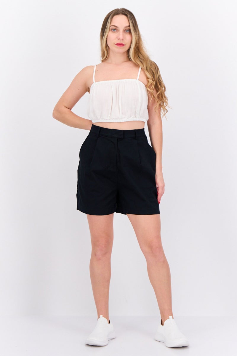 Lyle & Scott Women Solid Chino Shorts, Jet Black - Image 4