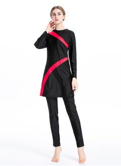 NIBEMINENT 3-Piece Muslim Conservative Swimsuit With Adjustable Pleat Design Sun Protection Split Design Swimsuit  - Image 1