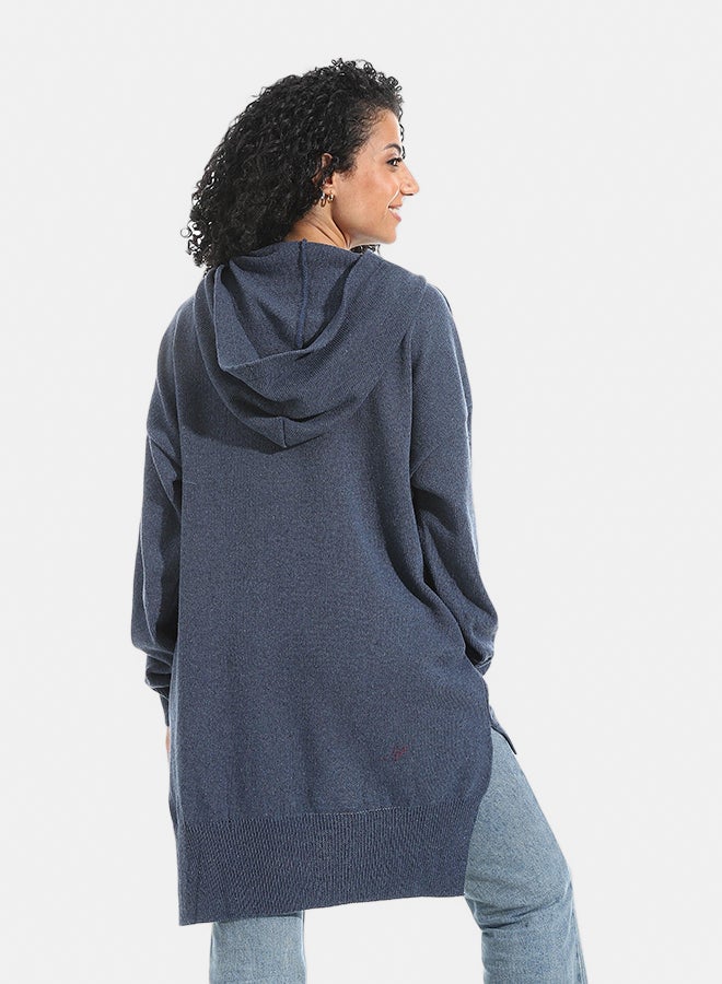 Andora Printed Long Sleeves Hoodie _ Teal Blue - Image 4
