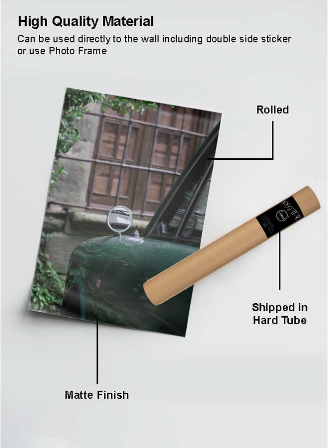 LOWHA Poster Painting Art With Four Separate Pieces Of Double-Sided Stickers Vintage Car For Home Bedroom Living Room And Office Decor - Image 2