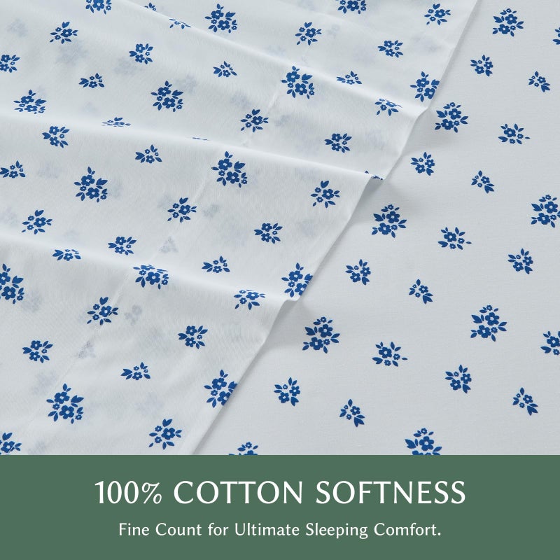 HYPREST 100% Cotton Sheets King Floral - Deep Pocket King Sheets Crispy Percale Bed Sheets Soft Breathable Durable - Image 4