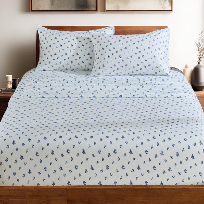 HYPREST 100% Cotton Sheets King Floral - Deep Pocket King Sheets Crispy Percale Bed Sheets Soft Breathable Durable - Image 2