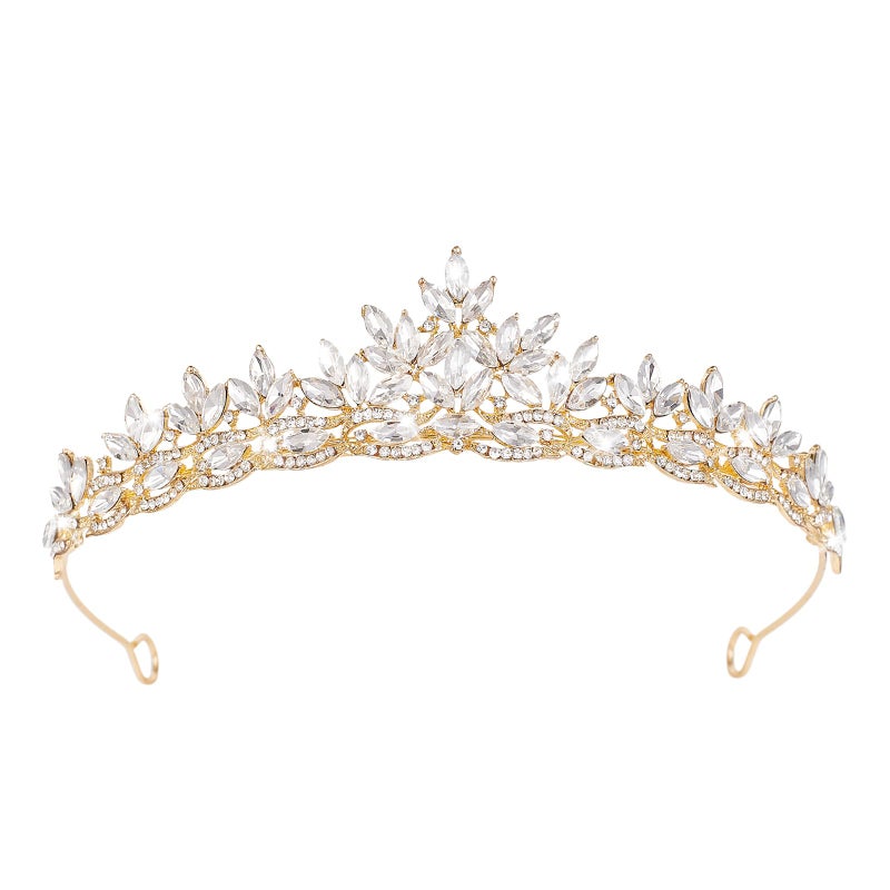 JITINX Crystal Tiaras & Crowns for Women, Bride Royal Queen Headband Princess Headpieces for Birthday Cake Crown & Prom Pageant Party (Gold Crown) - Image 1
