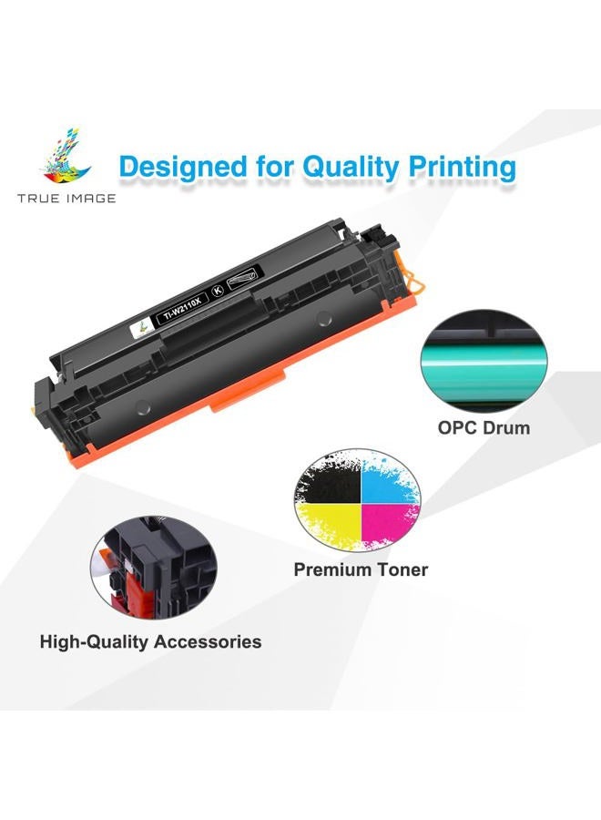 TRUE IMAGE Compatible 206X Toner Cartridges 4 Pack High Yield Replacement for HP 206X 206A for HP Color Pro MFP M283fdw M283cdw M255dw M283 M255 Printer W2110X (No Chip -Black Cyan Yellow Magenta) - Image 4