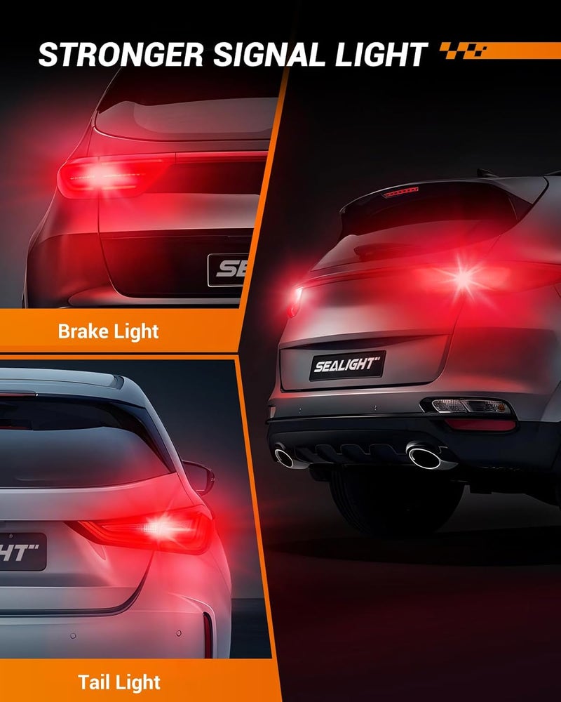 SEALIGHT مصابيح الفرامل الحمراء LED SEALIGHT 7443 7440 - Image 2