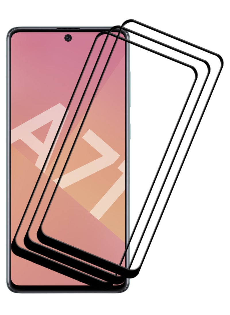 ACLIX 3 Pieces Antistatic ESD Dustproof Premium Quality High Definition Tempered Glass Screen Protector Designed For Samsung Galaxy A71 - Image 1