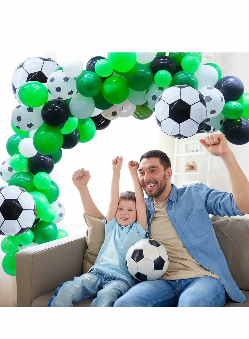 KASTWAVE Soccer Balloons Arch Garland Kit - 106 Pcs Soccer Balloons for Soccer Party Decorations, Large Soccer Foil Balloons for Football Soccer Theme Kids Birthday Party World Cup Decorations - Image 2