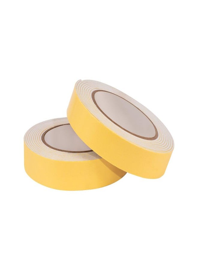 DM TAPES Double Sided Tape | Self Adhesive Foam Mounting Tape | For Wall,Craft, Furniture, Paper, Hooks,Sheet | Set Of 2 | (YELLOW LINER - WHITE COLOUR), 0.03 Meter - Image 1