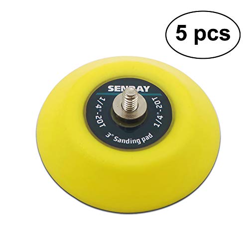 SENRAY 5Pcs 3-Inch Hook and Loop Backing Pad Sanding Pads for Dual Action Orbital Sanders, 1/4"-20 Thread | 15,000 RPM - Image 3