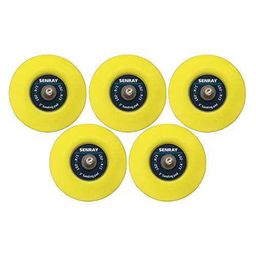 SENRAY 5Pcs 3-Inch Hook and Loop Backing Pad Sanding Pads for Dual Action Orbital Sanders, 1/4"-20 Thread | 15,000 RPM - Image 1