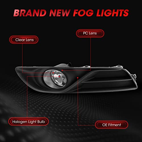 WEZEMLIGHT Fog Lights Assembly Replacement For 2013-2015 Nissan Sentra with H11 12V 55W Halogen Bulbs Included Switch And Wiring Kit(Clear Lens) - Image 3