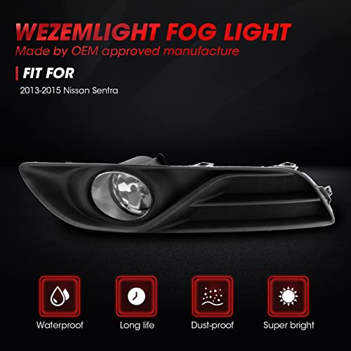 WEZEMLIGHT Fog Lights Assembly Replacement For 2013-2015 Nissan Sentra with H11 12V 55W Halogen Bulbs Included Switch And Wiring Kit(Clear Lens) - Image 4