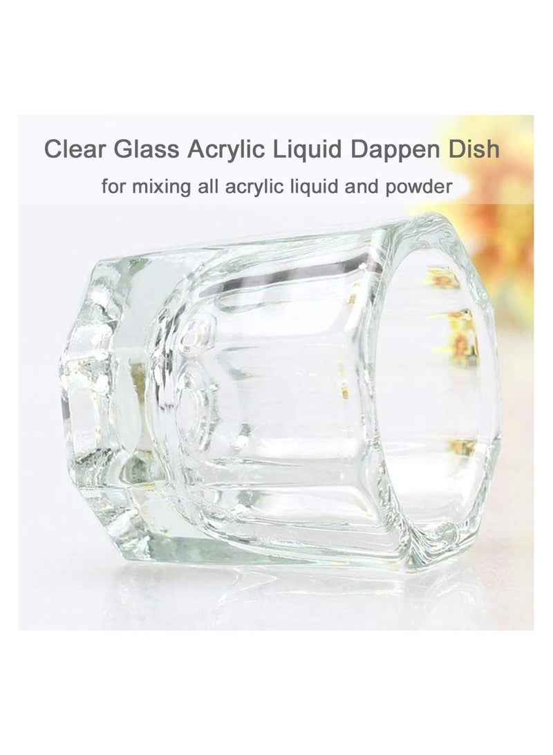 Y&D Dappen Dish Cups for Nail Art Acrylic Liquid Clear Glass Monomer Bowl Dampen Powder Holder, Jar Nails 2 Pack - Image 5
