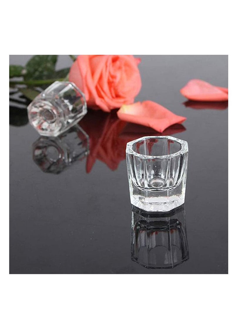 Y&D Dappen Dish Cups for Nail Art Acrylic Liquid Clear Glass Monomer Bowl Dampen Powder Holder, Jar Nails 2 Pack - Image 2