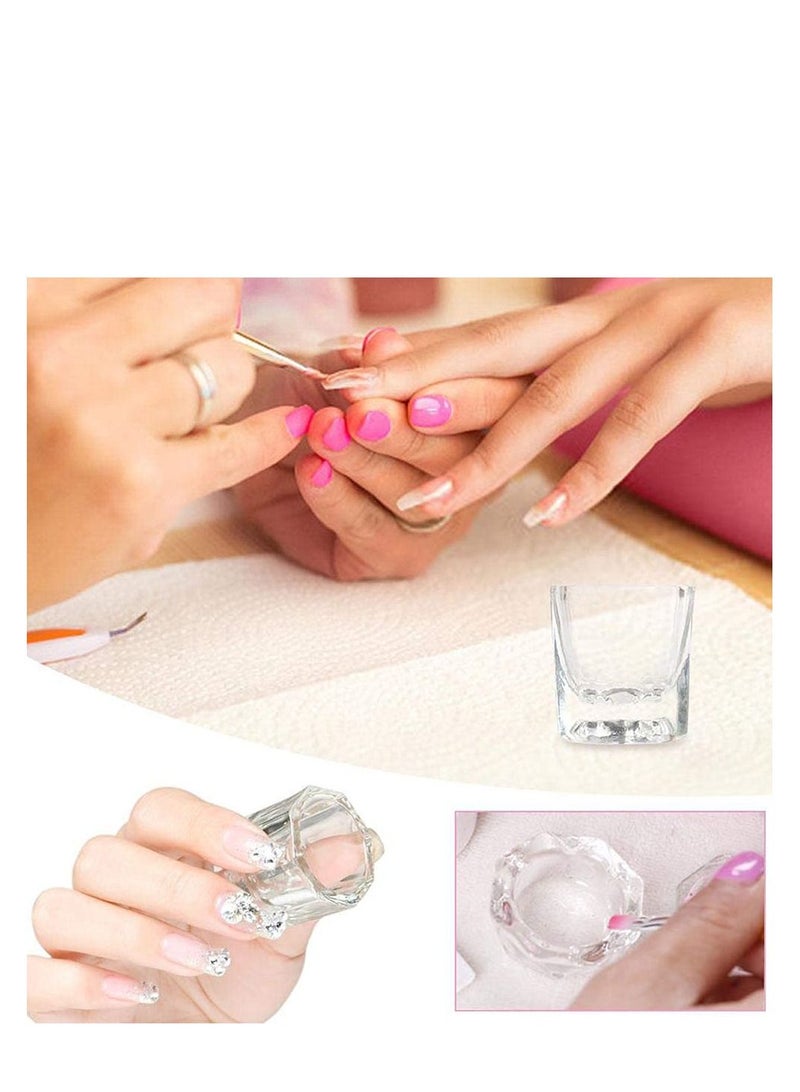 Y&D Dappen Dish Cups for Nail Art Acrylic Liquid Clear Glass Monomer Bowl Dampen Powder Holder, Jar Nails 2 Pack - Image 4