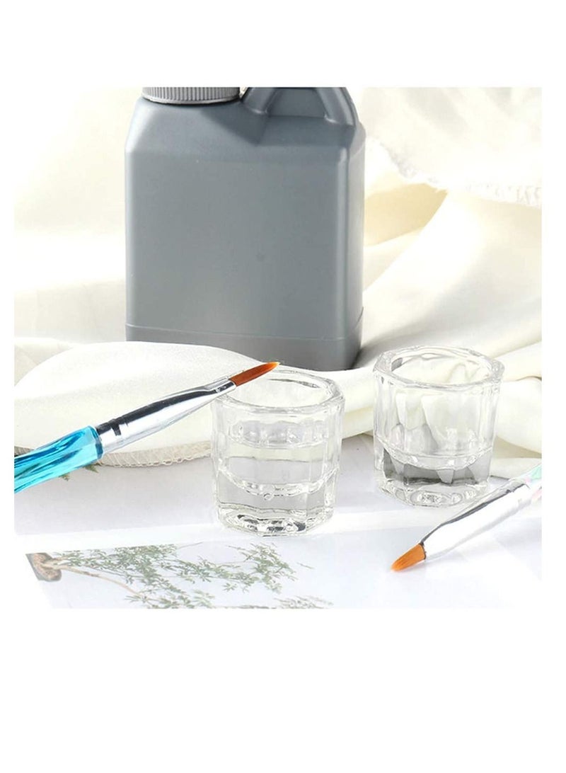 Y&D Dappen Dish Cups for Nail Art Acrylic Liquid Clear Glass Monomer Bowl Dampen Powder Holder, Jar Nails 2 Pack - Image 3
