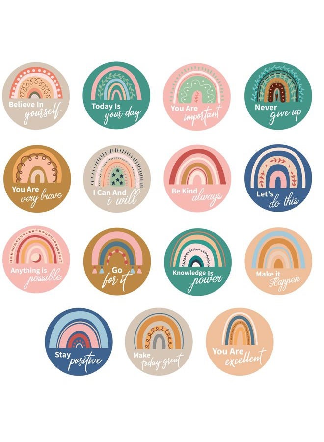 SAVITA 45pcs Positive Sayings Accents Cards, Classroom Rainbow Positive Quotes Cards Cutouts Motivational Boho Quotes Cards Inspirational Classroom Decorations for Blackboard Doors Bulletin Board (15 Styles) - Image 1