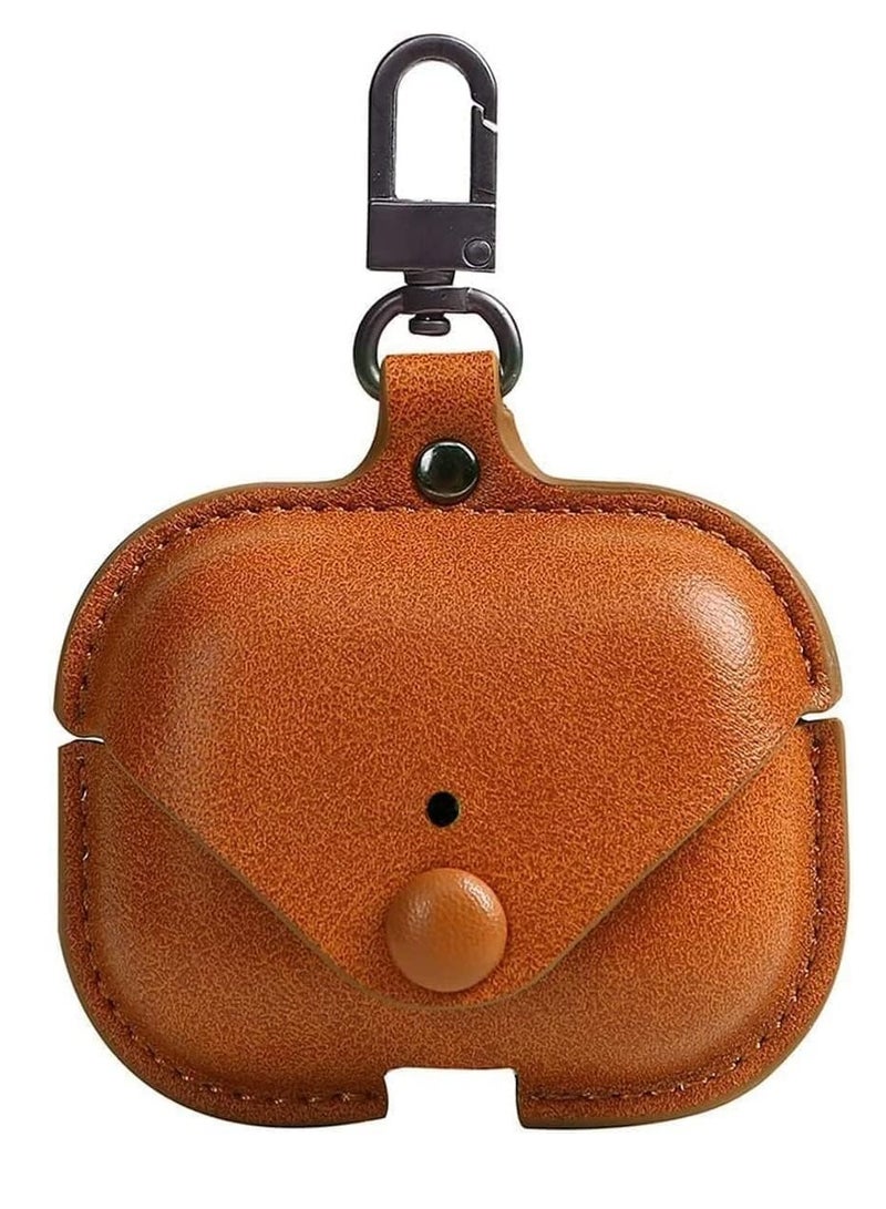 AirPods Pro 2 Case (2022), Leather Protective Case Skin Cover with Keychain and Lock for Apple Airpods Pro 2 Case Light Brown