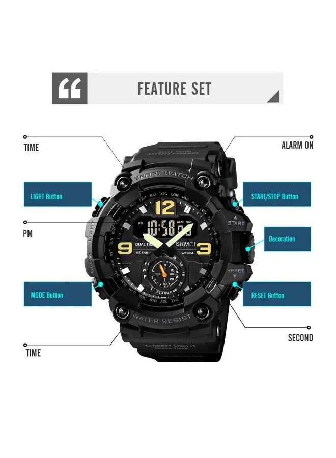 SKMEI Vintage Men Military Watch 50m Waterproof Wristwatch SKMEI Top Brand Casual Sport Style Digital Clock PU Band Watch Men Original - Image 3
