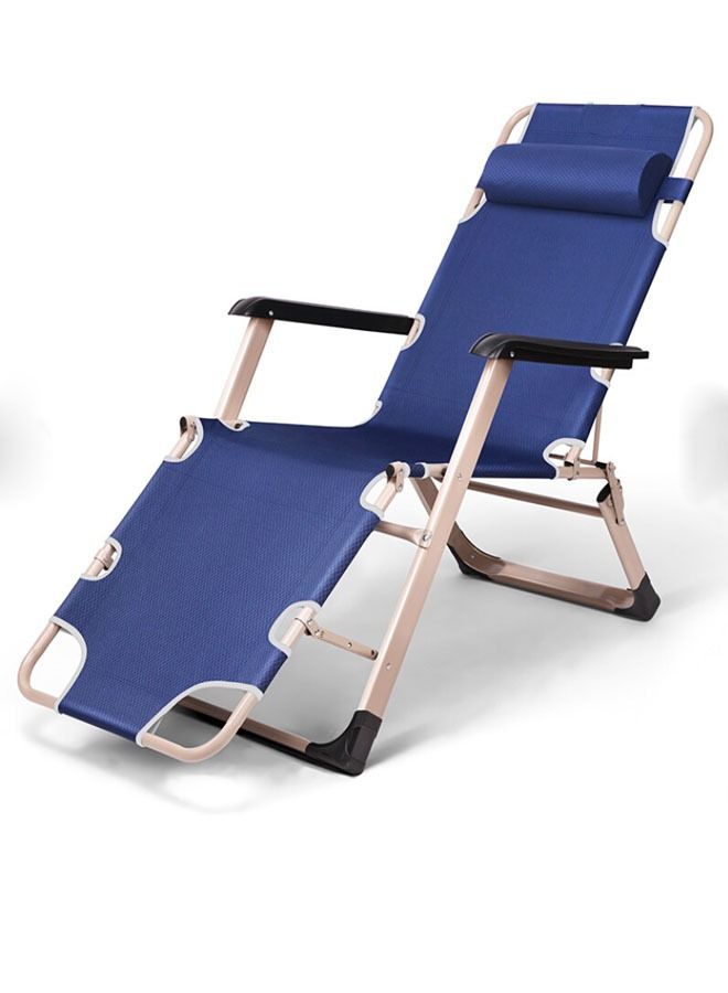 NKX Chaise Lounge Outdoor Portable Folding Patio Recliner Chair adjustable Backrest with Suede Mat - Image 4