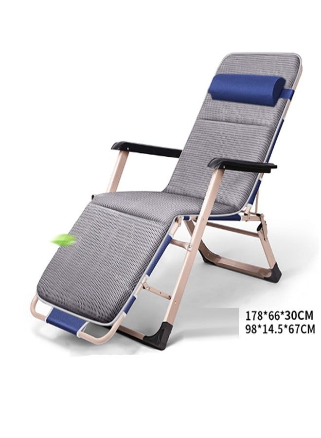 NKX Chaise Lounge Outdoor Portable Folding Patio Recliner Chair adjustable Backrest with Suede Mat - Image 1