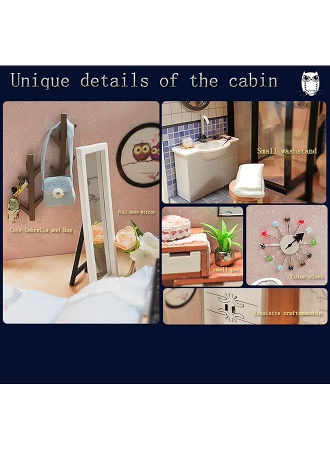 SYOSI Diy Miniature Dollhouse Kit 1:24 Scale Creative Room Mini Handmade Wooden Doll House With Dust Proof Cover For Kids Teens Adults Assemble The Villa Model Gift - Image 4