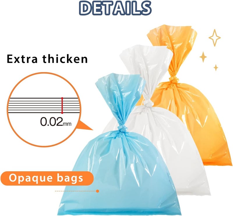 Deefre Odor Sealing Waste Disposal Bags M150 Count Cat Litter Bags Unscented Cat poop bags Large Capacity Diaper Disposal or Pet Waste BagsColorWhite - Image 2
