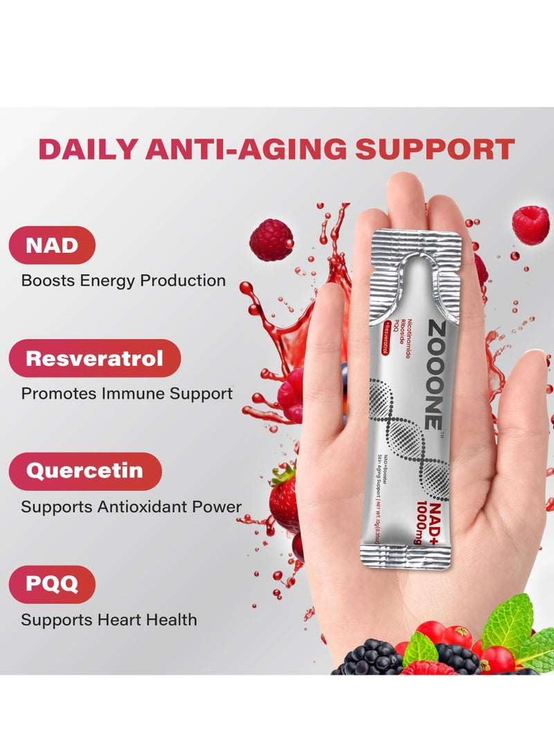 zooone NAD+ Supplement 30pcs, Premium Nicotinamide Riboside & Resveratrol, DNA Repair & Healthy Aging， Advanced NAD Supplement for Men & Women, Boosts Cellular Energy (Normal, Sweet)  - Image 4