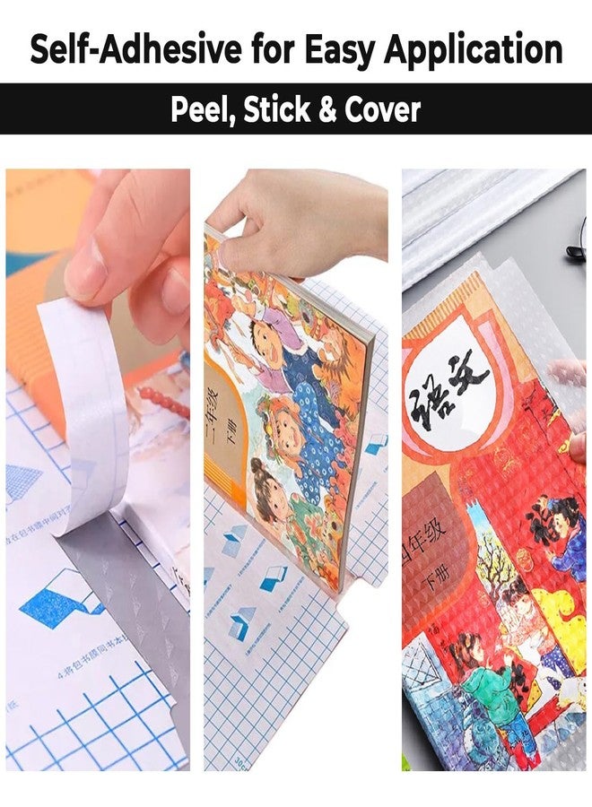 Nutshell Book Cover Transparent Paper Sticker [30 Pcs - 3 Different Sizes - 10 Each] Self-Adhesive Waterproof School Textbook Protective Case Cover for Book Binding, Cut Book Cover Film Sticker - Image 4