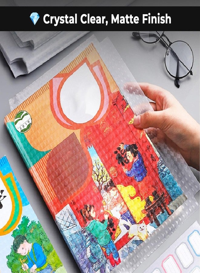 Nutshell Book Cover Transparent Paper Sticker [30 Pcs - 3 Different Sizes - 10 Each] Self-Adhesive Waterproof School Textbook Protective Case Cover for Book Binding, Cut Book Cover Film Sticker - Image 2
